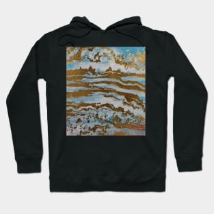 Gold and Blue Marble Hoodie